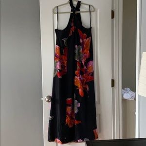 Anthropologie Maeve silk maxi halter dress